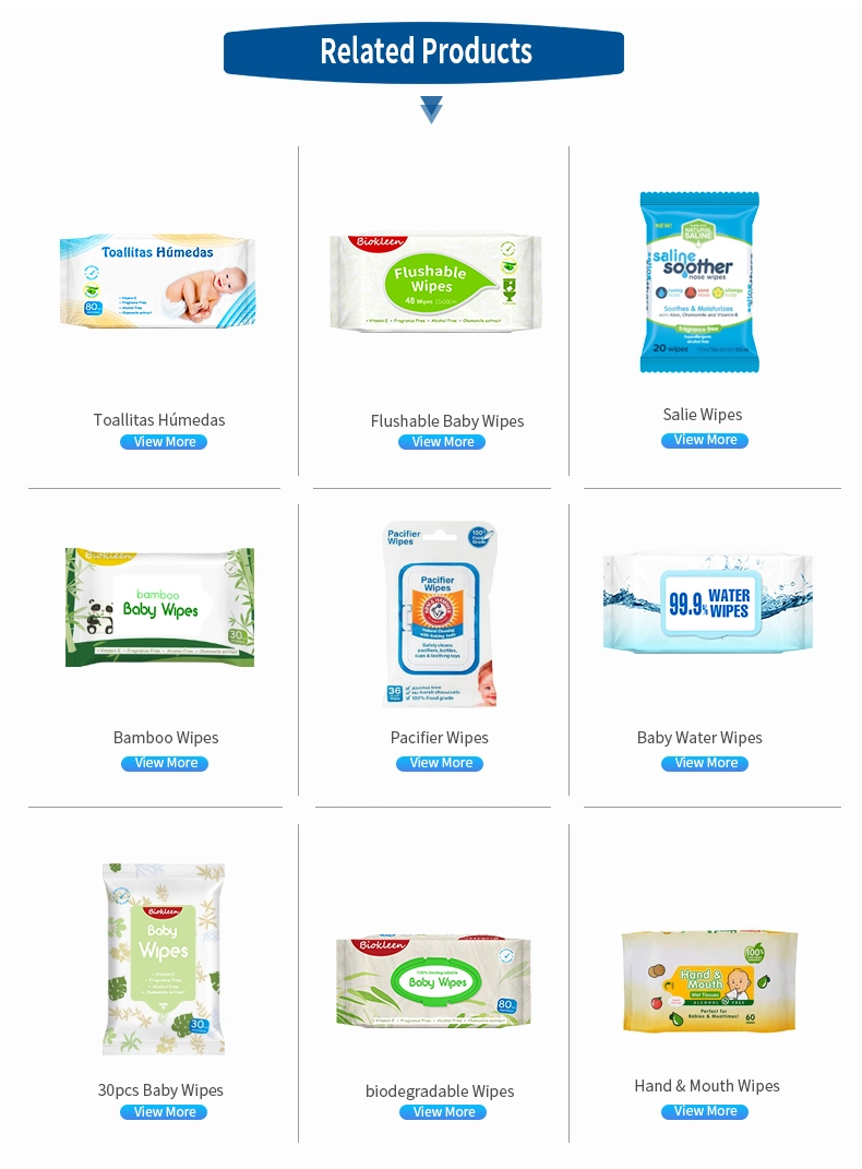 OEM Free Sample Chemical Free Biodegradable 99.9 Purified Baby Facial Wipes Water Wipes for Newborns