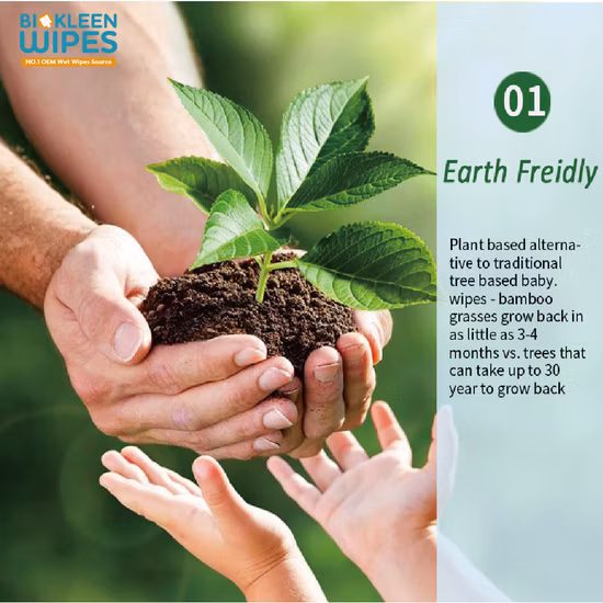 Biokleen OEM ODM Hersteller Musteranpassung Biologisch abbaubare Bambustücher Natürliche organische Baby-Reinigungstücher Öko-Duftwasser-Feuchttücher Babytücher