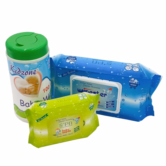 Duftfreies, natürliches, lebensmittelechtes, spülbares, biologisch abbaubares Baby-Feuchttuch aus Bio-Bambus mit Kochsalzlösung/ohne aggressive Chemikalien/hypoallergene, feuchte, weiche Desinfektionstücher